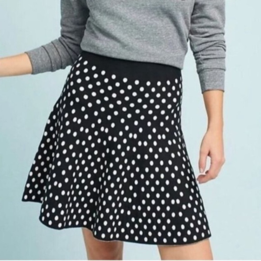 Anthropologie Maeve Polka Dot Knit Knit Skirt XS